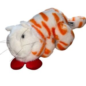 Fat Cat Steven Smith Orange Tabby Plush Toy with Red Bow Tie